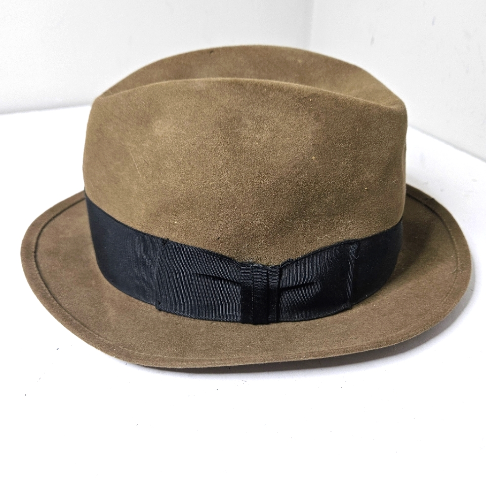Royal Stetson Stylish Brown Fedora With Black Grosgrain Band Wool Vintage